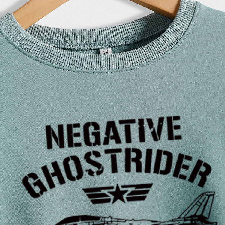 NEGATIVE GHOSTRIDER Women's Loose Long-sleeved Shirt Round Neck Sweater