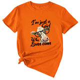 Womens Im Just A Girl Fun Pattern Casual Short-sleeved T-shirt