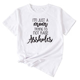 Fashion Women Dress Im Just A Mom Casual Plus Size Short Sleeve Tshirt