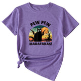 Pew Pew Fun Pattern Women's Casual Round Neck Short Sleeve T-shirt