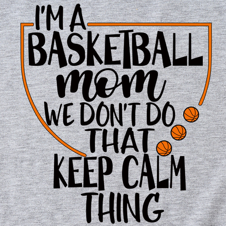 Les lettres I'm A Basketball Mom Col rond Manches courtes