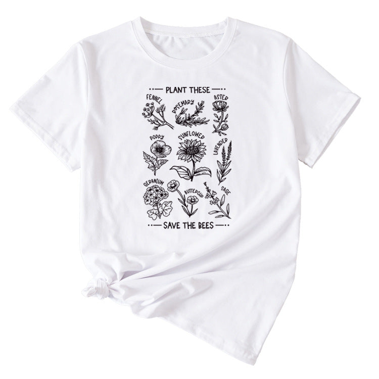 PLANT TESE SAVE THE BEES FLORAL PATTERN SHORT SLEEVES
