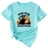 Pew Pew Fun Pattern Women's Casual Round Neck Short Sleeve T-shirt