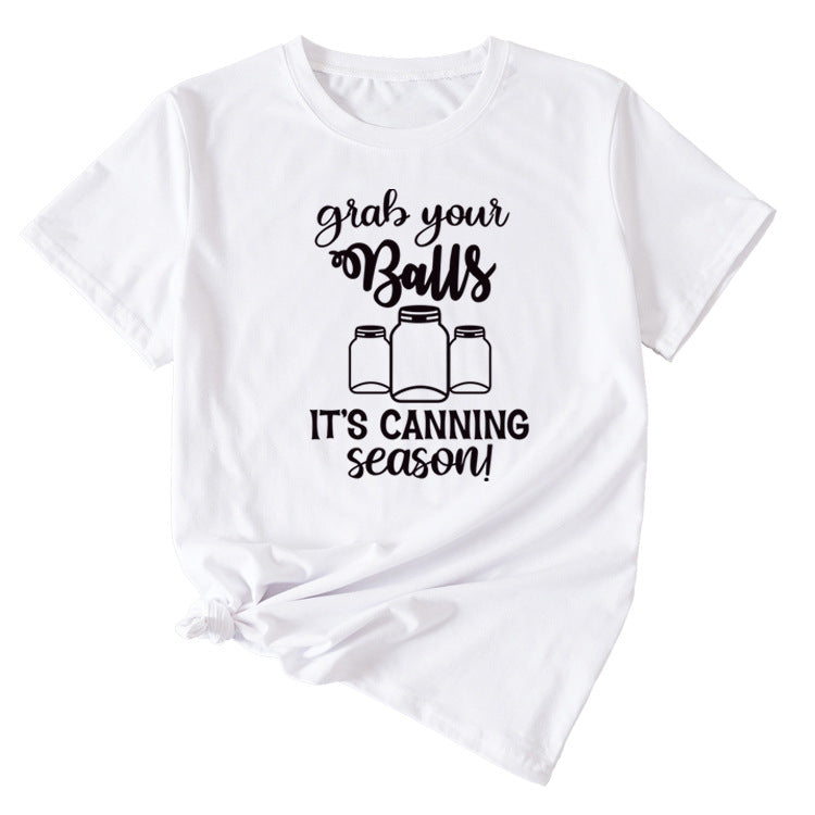 Giabyur Simple Letter Pattern Ladies Short Sleeve T-shirt