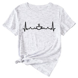 ECG Coffee Women's Loose Short Sleeve Top Round Neck T-shirt