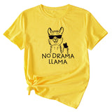 Womens Dress No Drama Llama Leisure Round Neck Short Sleeve T-shirt