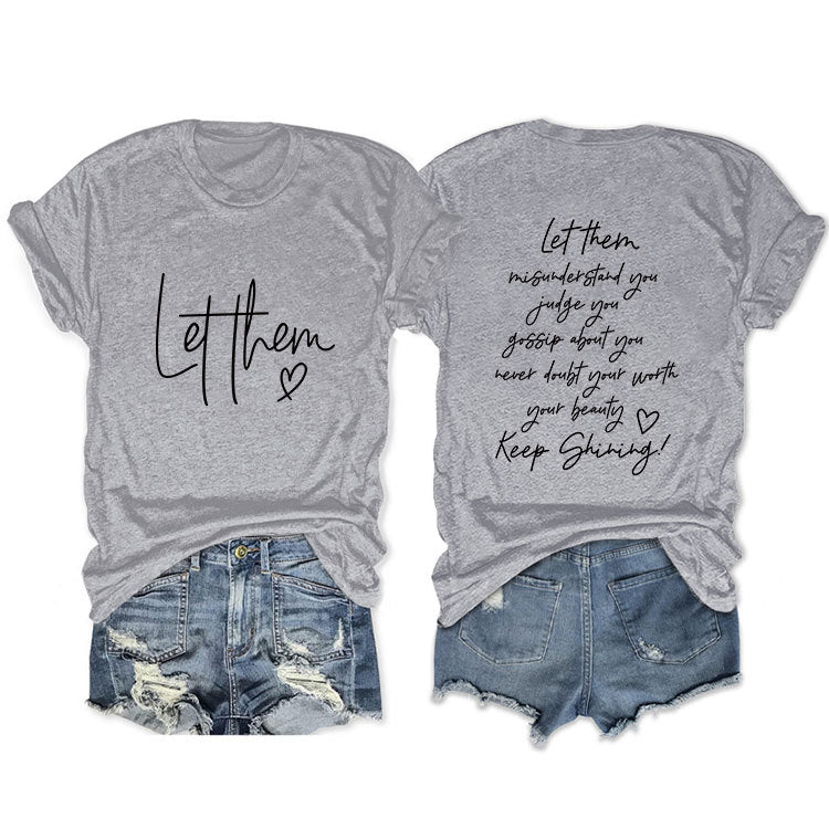 Front and rear printing let them misuIker staid simple short sleeves