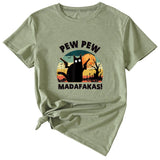 Pew Pew Fun Pattern Women's Casual Round Neck Short Sleeve T-shirt