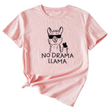 Womens Dress No Drama Llama Leisure Round Neck Short Sleeve T-shirt