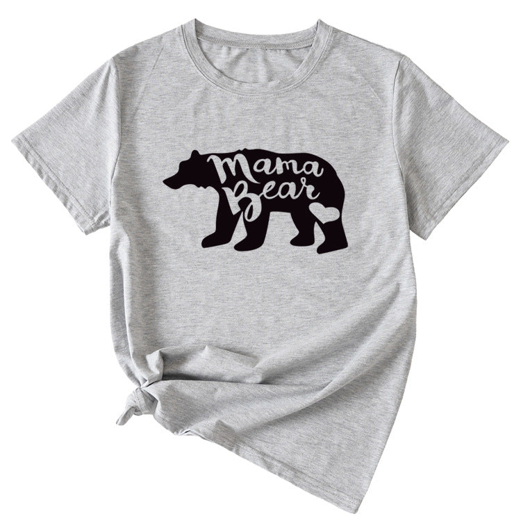 Women's Mama Bear Funny Pattern Short Sleeve Top