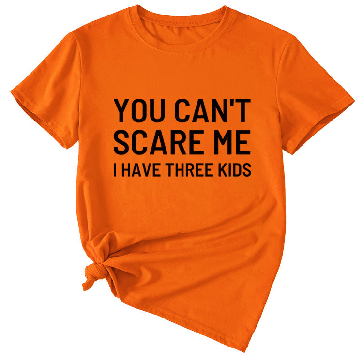 Chemise décontractée à manches courtes et col rond pour femme avec lettres imprimées You Can't Scale Me