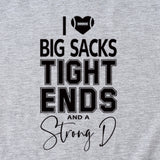 Big sacks Tight Ends Letter Large Women's Short Sleeve T-shirt