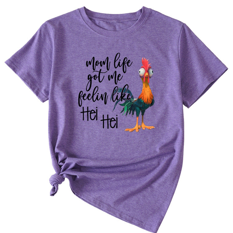 T-shirt à manches courtes avec motif amusant, Mom Life got Me