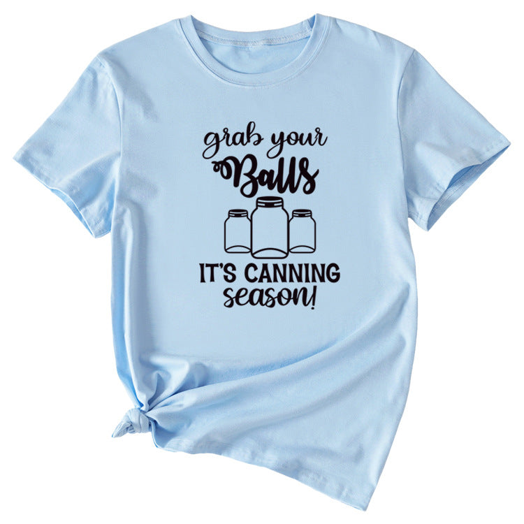 Giabyur Simple Letter Pattern Ladies Short Sleeve T-shirt