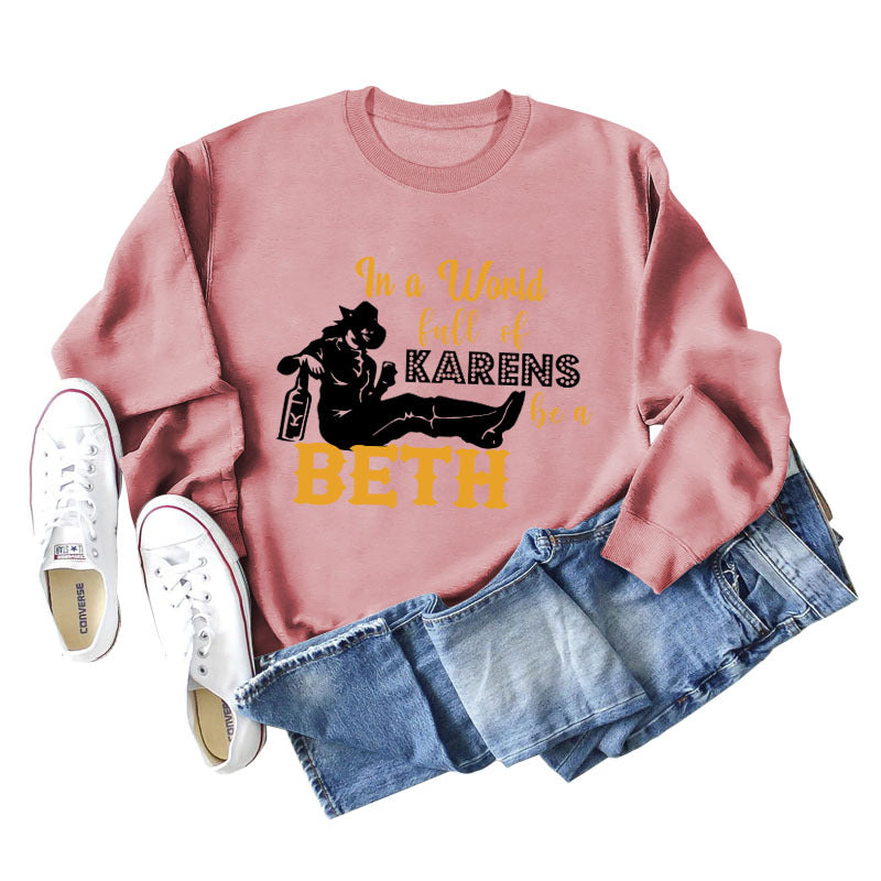 In A World Full of Karen Letter-printed Long-sleeved Sweater