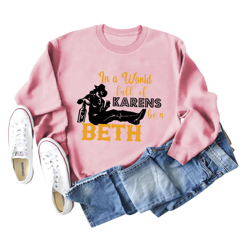 In A World Full of Karen Letter-printed Long-sleeved Sweater