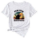 Pew Pew Fun Pattern Women's Casual Round Neck Short Sleeve T-shirt