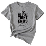 Big sacks Tight Ends Letter Large Women's Short Sleeve T-shirt