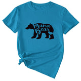Women's Mama Bear Funny Pattern Short Sleeve Top