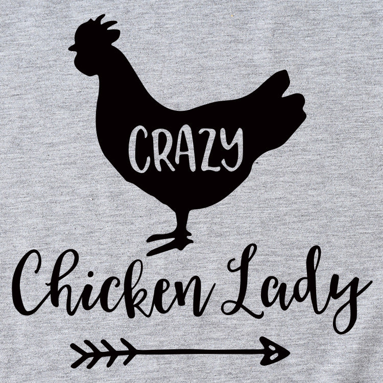 Crazy Chicken Lady Fun Pattern Short Sleeve Shirt