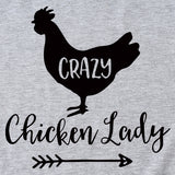 Crazy Chicken Lady Fun Pattern Short Sleeve Shirt