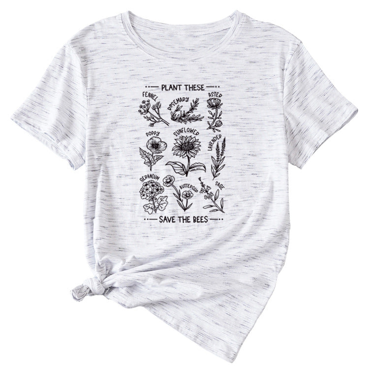PLANT TESE SAVE THE BEES FLORAL PATTERN SHORT SLEEVES