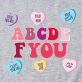 Letter ABCDEF You Printed Women's Summer Casual Loose Short Sleeve