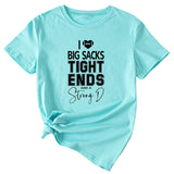 Big sacks Tight Ends Letter Large Women's Short Sleeve T-shirt