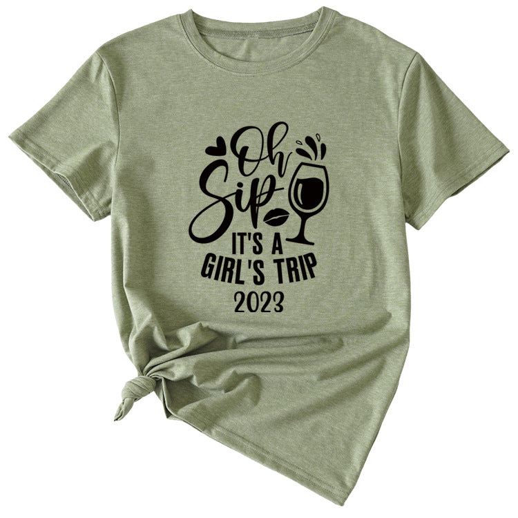 Women's Oh Sip It is a short sleeve T-shirt for girls