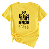 Big sacks Tight Ends Letter Large Women's Short Sleeve T-shirt