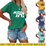 Women's Mama Bear Funny Pattern Short Sleeve Top