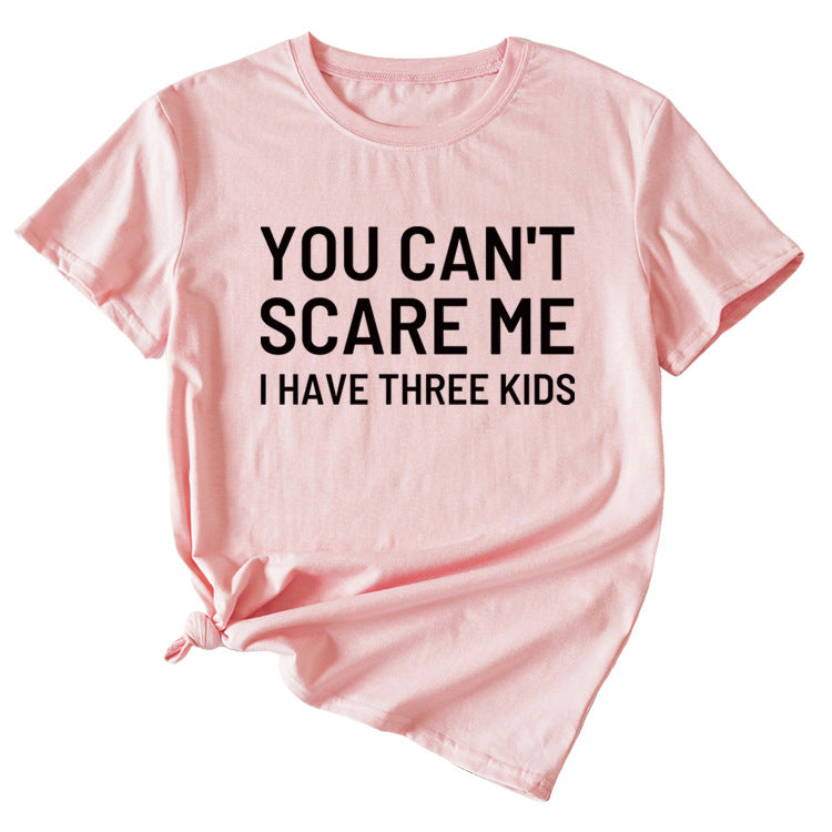 Chemise décontractée à manches courtes et col rond pour femme avec lettres imprimées You Can't Scale Me