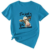 Womens Im Just A Girl Fun Pattern Casual Short-sleeved T-shirt