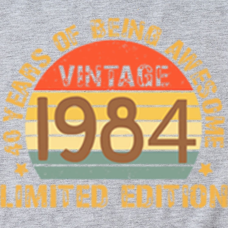 VINTAGE 1984 LIMITED Crew Neck Women's T-Shirt Loose Fun Short Sleeves