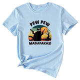 Pew Pew Fun Pattern Women's Casual Round Neck Short Sleeve T-shirt