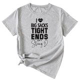 Big sacks Tight Ends Letter Large Women's Short Sleeve T-shirt