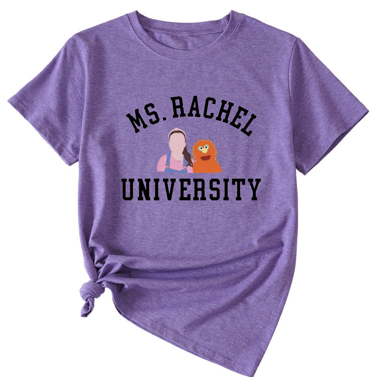 T-shirt à manches courtes graphique amusant MS RACHEL University