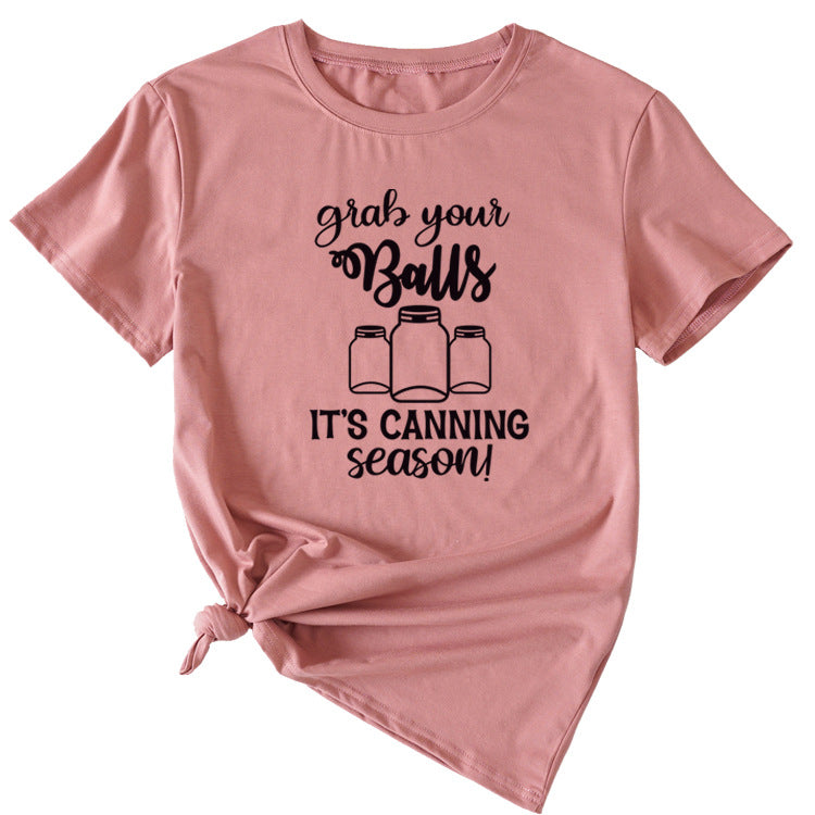 Giabyur Simple Letter Pattern Ladies Short Sleeve T-shirt