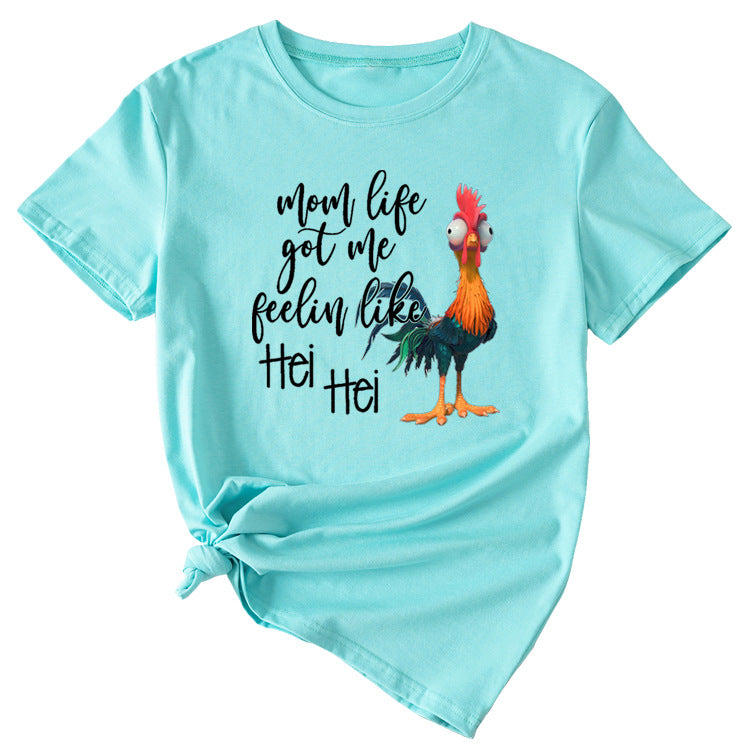 T-shirt à manches courtes avec motif amusant, Mom Life got Me