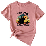 Pew Pew Fun Pattern Women's Casual Round Neck Short Sleeve T-shirt