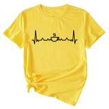 ECG Coffee Women's Loose Short Sleeve Top Round Neck T-shirt