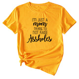 Fashion Women Dress Im Just A Mom Casual Plus Size Short Sleeve Tshirt