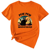 Pew Pew Fun Pattern Women's Casual Round Neck Short Sleeve T-shirt