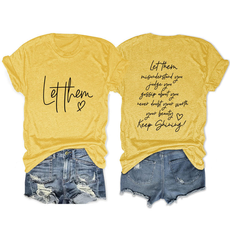 Front and rear printing let them misuIker staid simple short sleeves