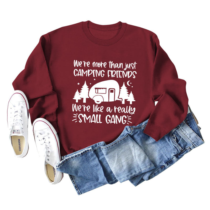 We're More Than Letter Printing Loose Ladies Long Sleeve Sweater