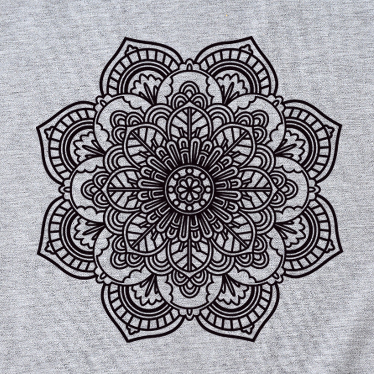 Flower Pattern Printed Casual Loose Round Neck Short Sleeves