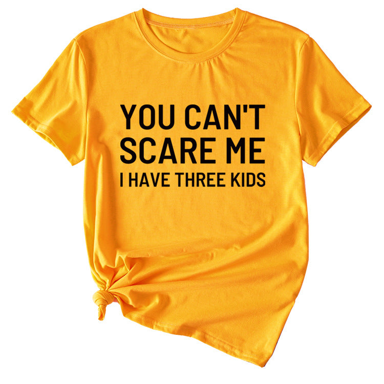 Chemise décontractée à manches courtes et col rond pour femme avec lettres imprimées You Can't Scale Me