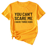 Chemise décontractée à manches courtes et col rond pour femme avec lettres imprimées You Can't Scale Me