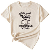 Giabyur Simple Letter Pattern Ladies Short Sleeve T-shirt