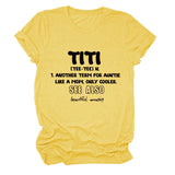 TITI TEE TEE Summer Letter Crew Neck Loose Short Sleeve Women's T-Shirt